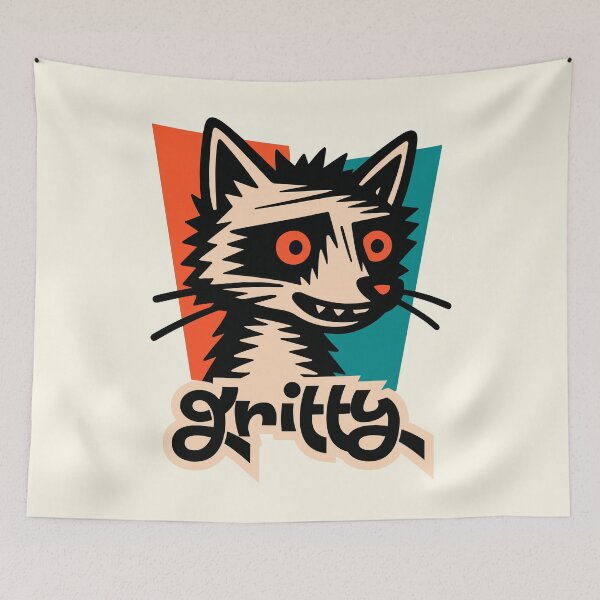 Item preview, Gritty Raccoon Retro Cartoon Mascot designed and sold by IAPICTURE.