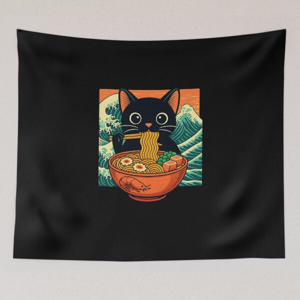 Item preview, Funny Cat Ramen Graphic Art Japanese Kawaii Anime Cat Meme designed and sold by diyoor.