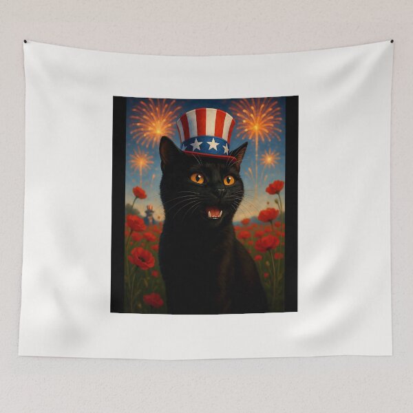 Item preview, Funny Cat Selfie 4th of July Red Poppy For Dad Mom Cat Lover designed and sold by diyoor.