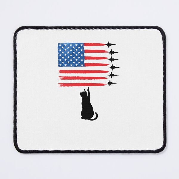Item preview, Funny Cat with Fighter Jets 4th of July Patriotic USA Flag designed and sold by diyoor.