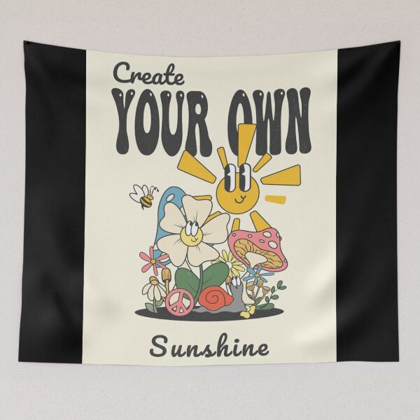 Item preview, Create your own sunshine pretty retro | vintage | aesthetic |spring | summer | positive | happy quote | bees | mushrooms | flowers design  designed and sold by TeenLake.