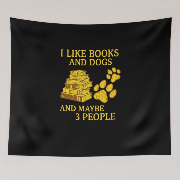 Item preview, I Like Books And Dogs And Maybe 3 People Vintage designed and sold by diyoor.