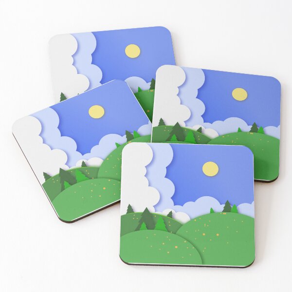 Item preview, Landscape of a glade in paper cut style designed and sold by Medlena.