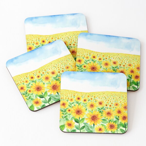 Item preview, Sunflower Field Watercolor designed and sold by Magnolia Valley Art.