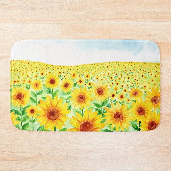 Item preview, Sunflower Field Watercolor designed and sold by Magnolia Valley Art.