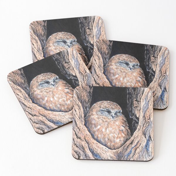 Item preview, Snooze Owl - Boobook Owl drawing designed and sold by Nadya Neklioudova.