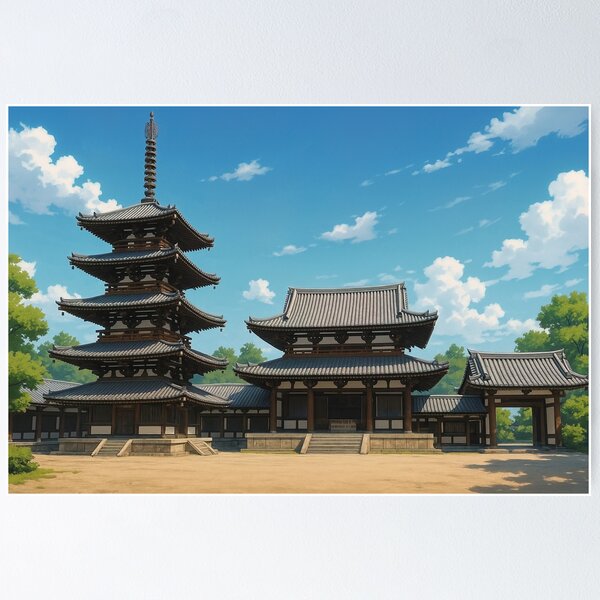 Item preview, The Horyuji Temple at Nara designed and sold by Takeda-art.