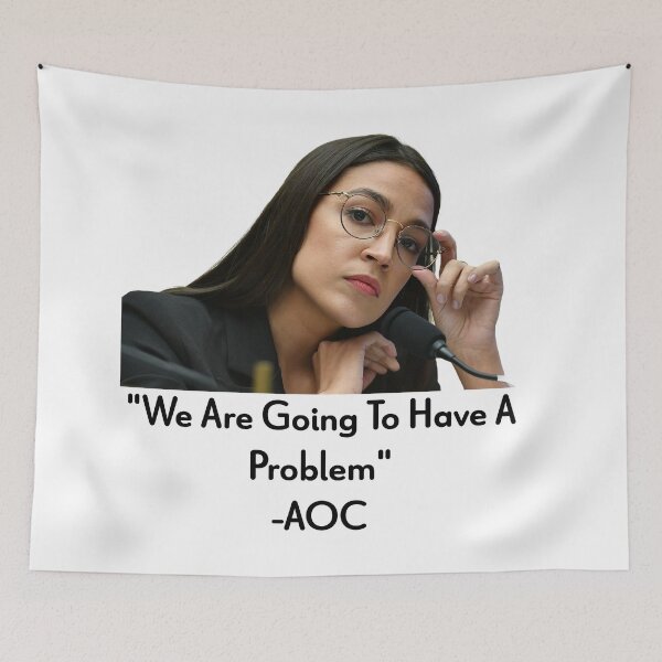 Item preview, AOC “We Are Going To Have A Problem” Sticker – Political Feminist Clapback Laptop Decal designed and sold by BadLlamaDesigns.