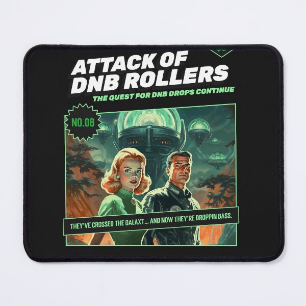 Item preview, DnB attack of the rollers festival raver sci fi comic book designed and sold by Ravermonkey.