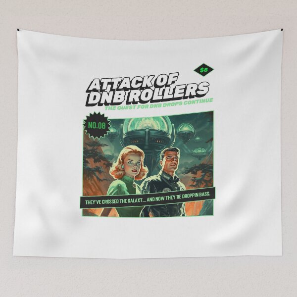 Item preview, DnB attack of the rollers festival raver sci fi comic book designed and sold by Ravermonkey.
