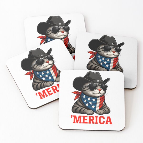 Item preview, Merica Funny Cat American Flag Celebrate 4th of July designed and sold by TalalosART.