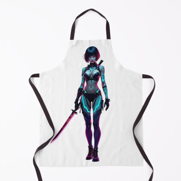 Item preview, Cyberpunk Sword Girl | Futuristic Anime Assassin designed and sold by NovaProArt.