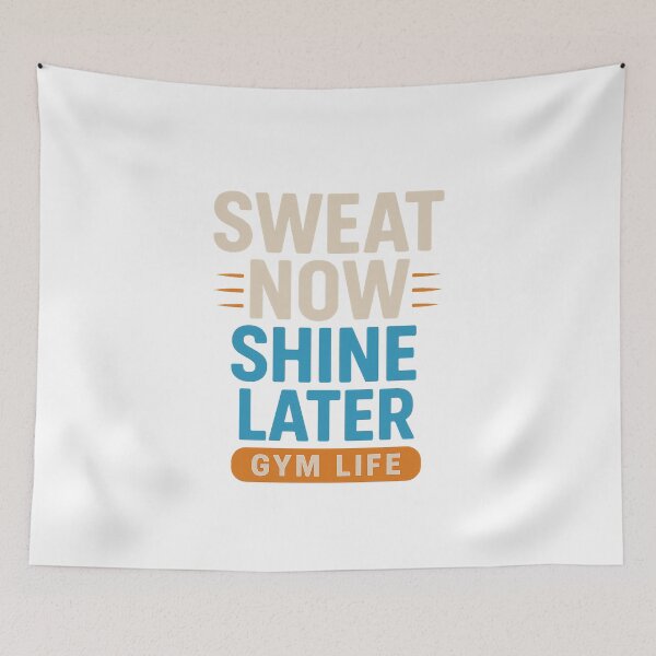 Item preview, Sweat Now Shine Later Gym Design– Motivational Fitness Workout Design for Men & Women designed and sold by dschiffer12.