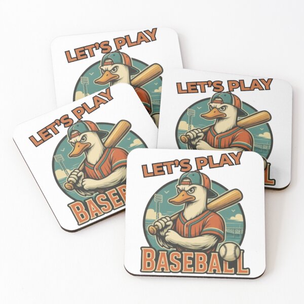 Item preview, Let's Play Baseball – Determined Duck Mascot in Action designed and sold by Mindful56.