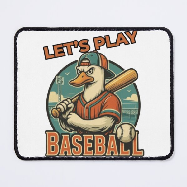 Artikelvorschau, Lasst uns Baseball spielen – Das entschlossene Entenmaskottchen in Aktion entworfen und verkauft von Mindful56.