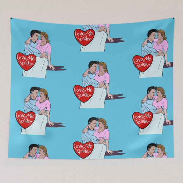 Item preview, Love Me Tender ELVIS Music AQUA BLUE Background designed and sold by MonicaArtist.