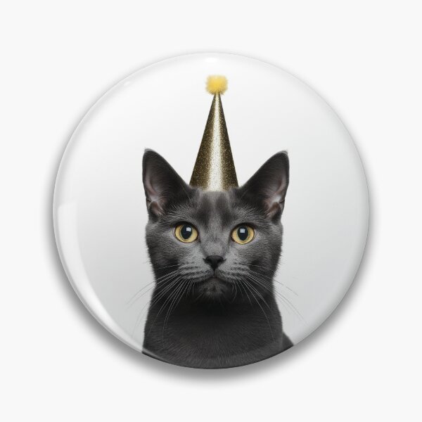 Item preview, Cute Russian Blue Cat with Party Hat Birthday Celebration designed and sold by LazyOwlStore.