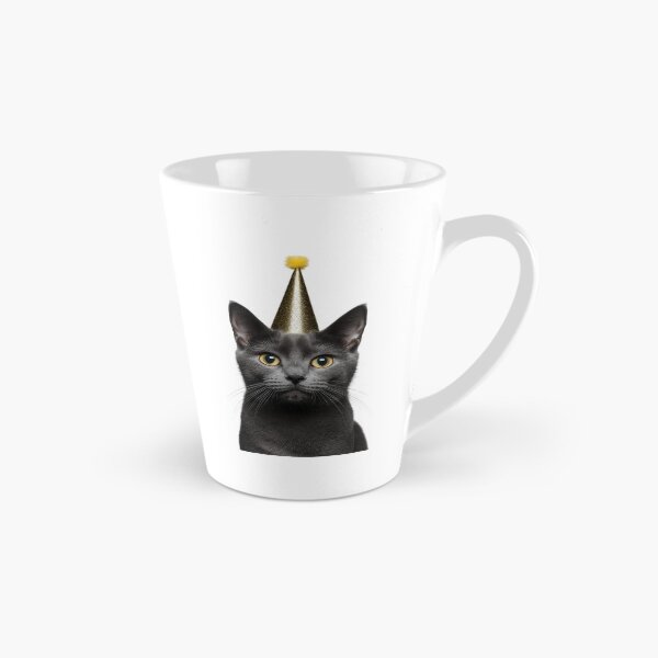 Item preview, Cute Russian Blue Cat with Party Hat Birthday Celebration designed and sold by LazyOwlStore.