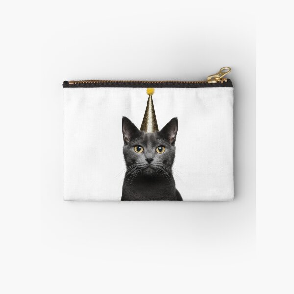 Item preview, Cute Russian Blue Cat with Party Hat Birthday Celebration designed and sold by LazyOwlStore.