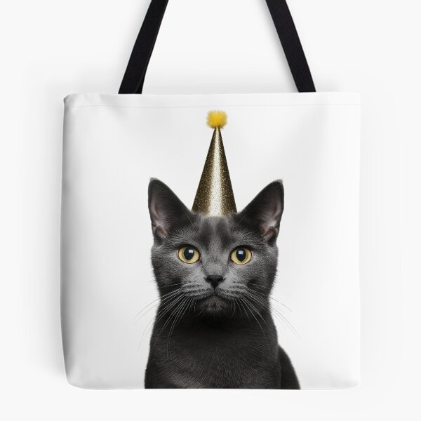 Item preview, Cute Russian Blue Cat with Party Hat Birthday Celebration designed and sold by LazyOwlStore.