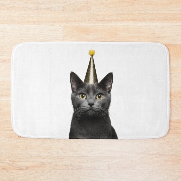 Item preview, Cute Russian Blue Cat with Party Hat Birthday Celebration designed and sold by LazyOwlStore.