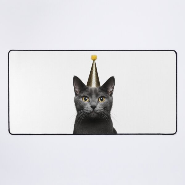 Item preview, Cute Russian Blue Cat with Party Hat Birthday Celebration designed and sold by LazyOwlStore.