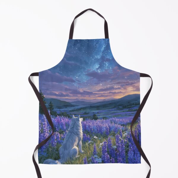 Item preview, Lone Wolf Beneath the Starry Meadow Sky designed and sold by AshiraCreations.