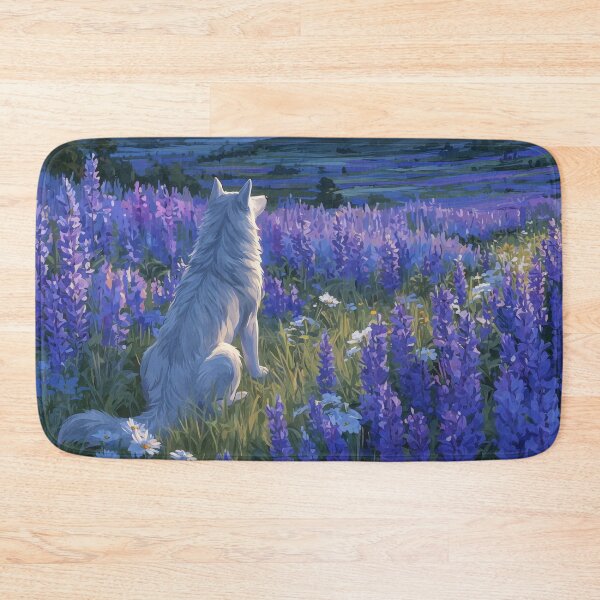 Item preview, Lone Wolf Beneath the Starry Meadow Sky designed and sold by AshiraCreations.