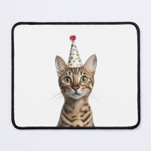 Item preview, Cute Savannah Cat with Party Hat Birthday Celebration designed and sold by LazyOwlStore.