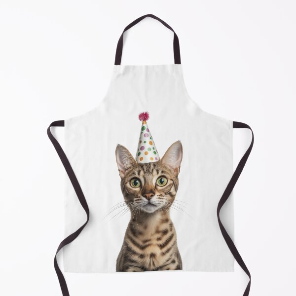 Item preview, Cute Savannah Cat with Party Hat Birthday Celebration designed and sold by LazyOwlStore.