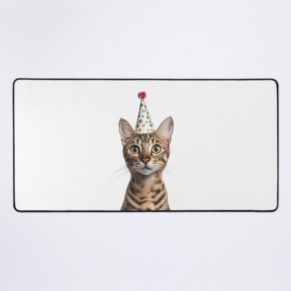 Item preview, Cute Savannah Cat with Party Hat Birthday Celebration designed and sold by LazyOwlStore.