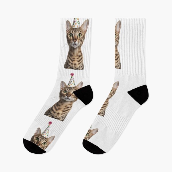 Item preview, Cute Savannah Cat with Party Hat Birthday Celebration designed and sold by LazyOwlStore.