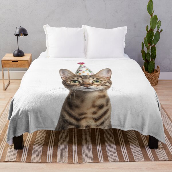 Item preview, Cute Savannah Cat with Party Hat Birthday Celebration designed and sold by LazyOwlStore.