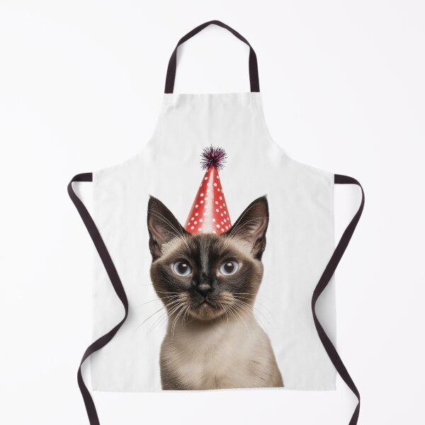 Item preview, Cute Siamese Cat with Party Hat Birthday Celebration designed and sold by LazyOwlStore.