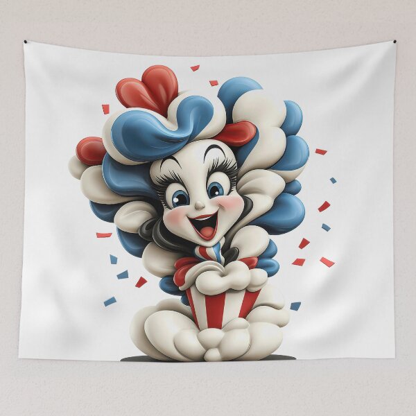 Item preview, Popcorn Lady: Retro Fun 3D Pop Art designed and sold by ChenEngEng.