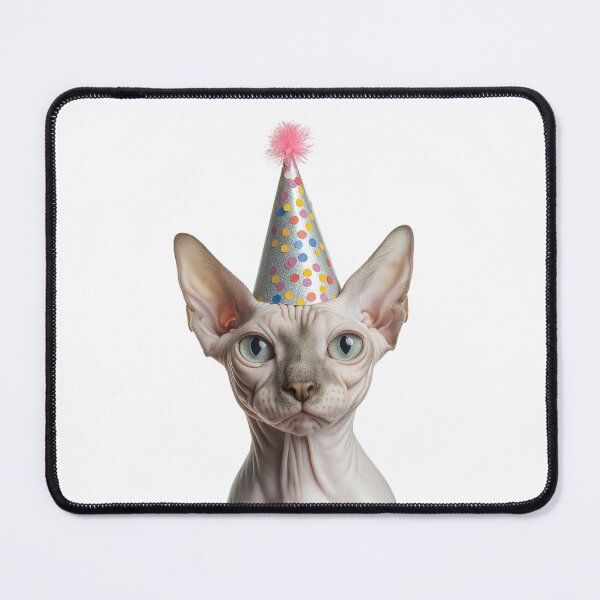 Item preview, Cute Sphynx Cat with Party Hat Birthday Celebration designed and sold by LazyOwlStore.