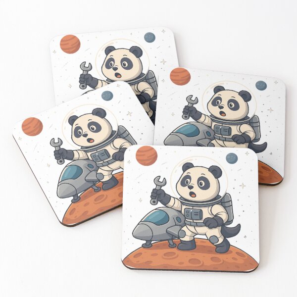 Item preview, Adventurous Panda Fixing Spaceship – Cosmic Repair Mission designed and sold by B-M-Store.