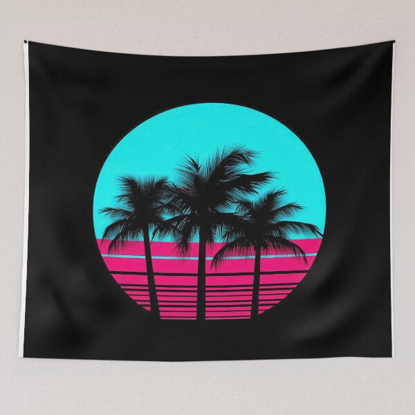 Item preview, Retro Neon Palm Sunset Aesthetic Vaporwave Design designed and sold by Retrocranio.