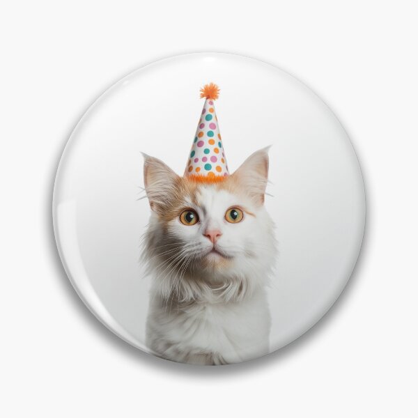 Item preview, Cute Turkish Van Cat with Party Hat Birthday Celebration designed and sold by LazyOwlStore.
