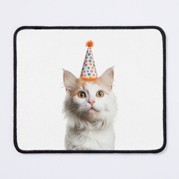 Item preview, Cute Turkish Van Cat with Party Hat Birthday Celebration designed and sold by LazyOwlStore.