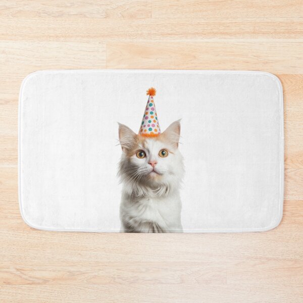 Item preview, Cute Turkish Van Cat with Party Hat Birthday Celebration designed and sold by LazyOwlStore.