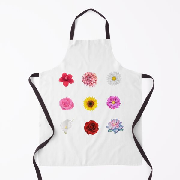 Item preview, A vibrant digital illustration featuring nine colorful flowers: red hibiscus, pink hibiscus, pink dahlia, white daisy, yellow sunflower, pink daisy, red rose, white lily, and pink lotus designed and sold by Arte Zen.
