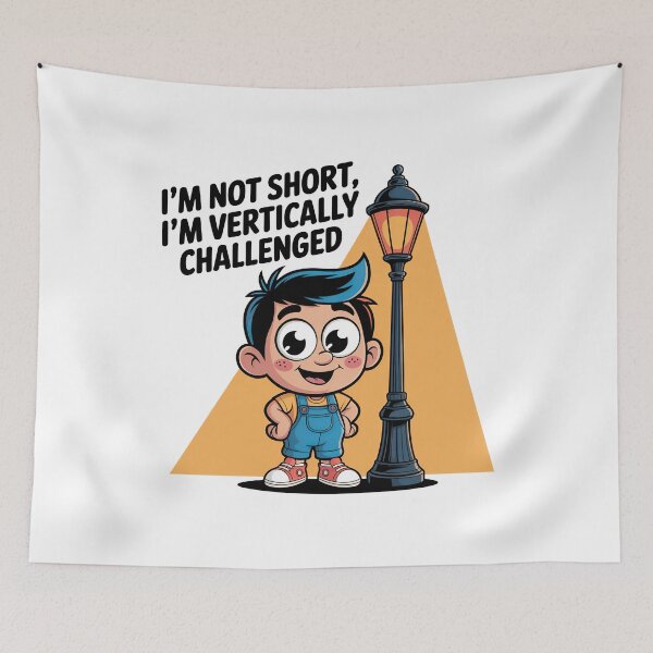 Item preview, Quirky Slogan, im not short im vertically challenged designed and sold by graphic-genie.