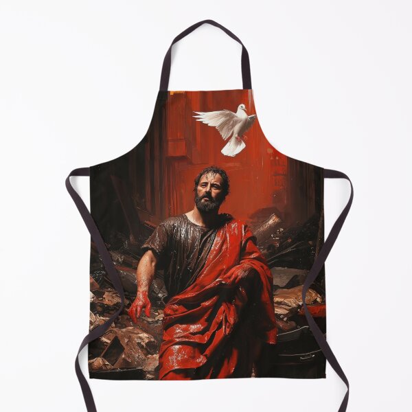 Item preview, Apocalyptic Prophet in Red with Dove and Moon Symbolism designed and sold by Retrocranio.