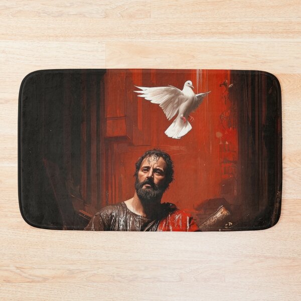 Item preview, Apocalyptic Prophet in Red with Dove and Moon Symbolism designed and sold by Retrocranio.