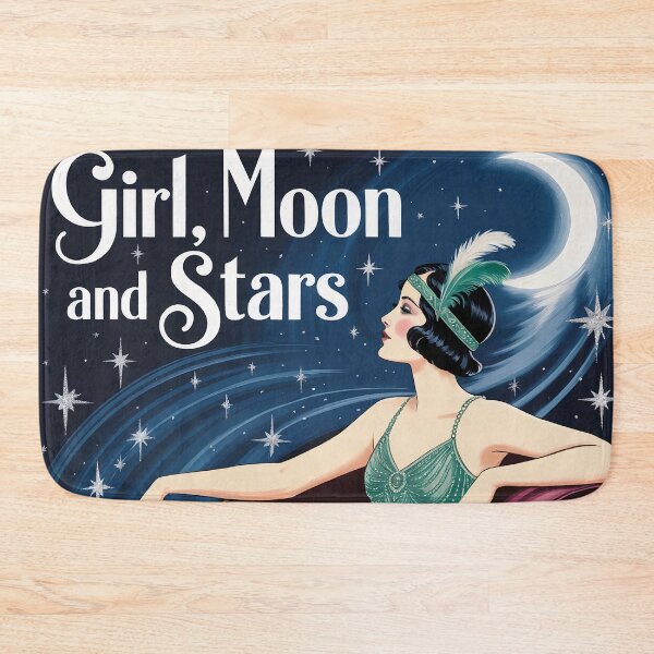 Item preview, 1920s Art Deco painting of Girl ,Moon and stars designed and sold by Tamas Das.