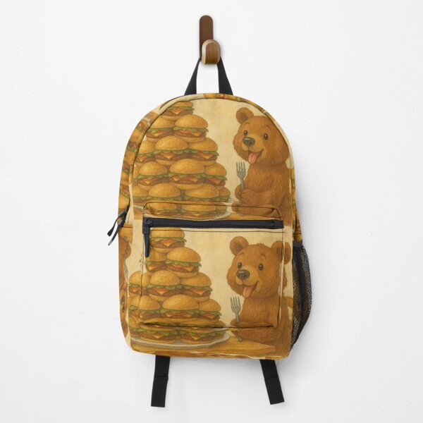 Item preview, funny grizzly eats hamburger designed and sold by Mauswohn.