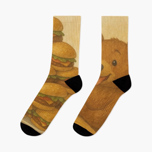 Item preview, funny grizzly eats hamburger designed and sold by Mauswohn.