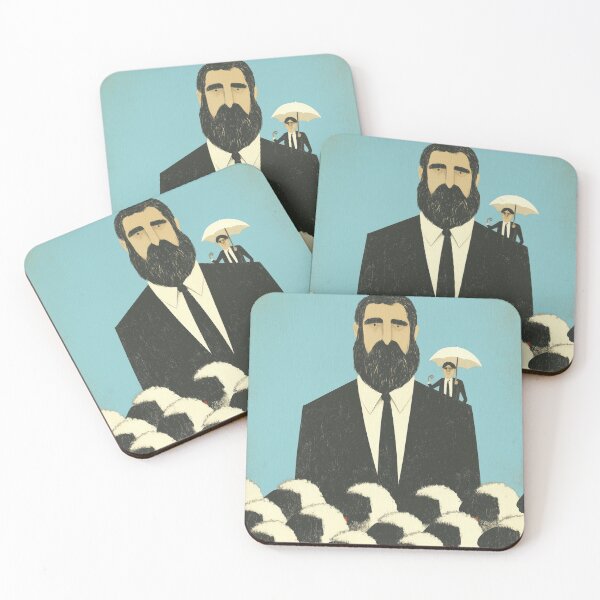 Item preview, Surreal Bearded Leader Among Sheep with Tiny Umbrella Man designed and sold by Retrocranio.