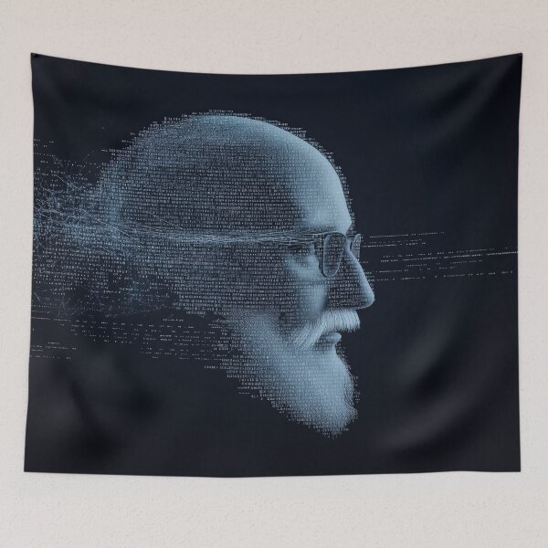 Item preview, Digital Wisdom Portrait of Bearded Man in Code and Data designed and sold by Retrocranio.